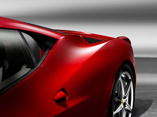 Ferrari 458 Italia Car, Red Super Car in Back View, Greatly Impressive