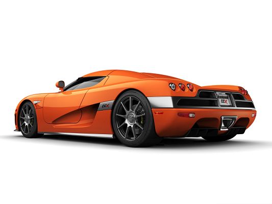 click to free download the wallpaper--Free Cars Wallpaper, Orange Koenigsegg CCX in Rear Look