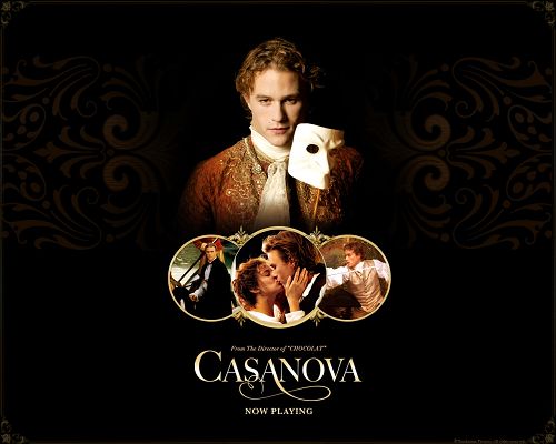 click to free download the wallpaper--Free Movies Post, Heath Ledger in Casanova, White Mask, He is a Living Presence