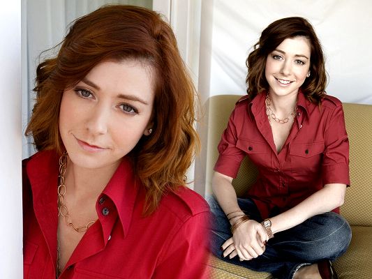 click to free download the wallpaper--Free TV & Movie Posts, Double Figures of Alyson Hannigan, the Girl is Amazing in Look