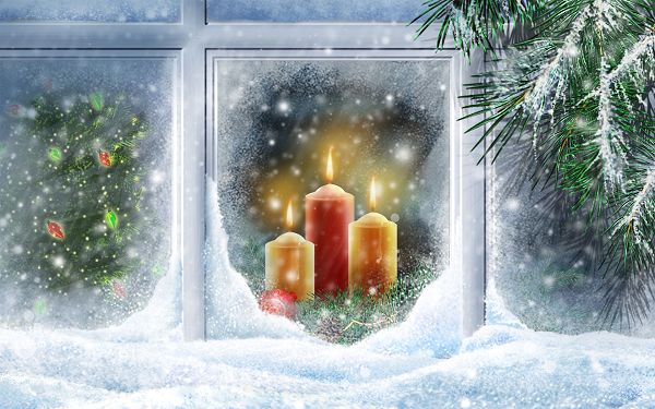 Free Scenery Wallpaper - Full of Christmas Atmosphere, Santa Clous Is Coming!,click to download