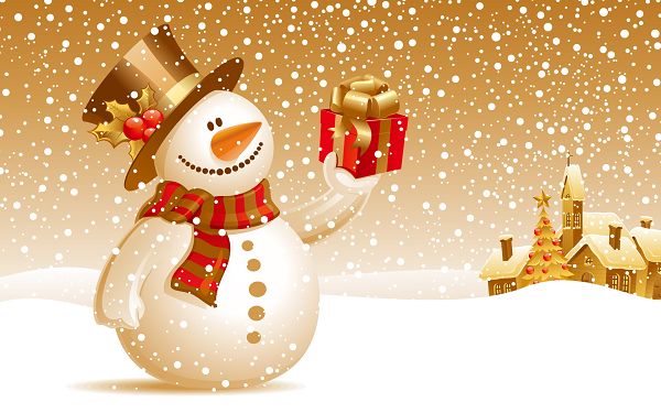 Free Scenery Wallpaper - Includes Snowman Christmas Gift, the Receiver Will be More than Happy!,click to download