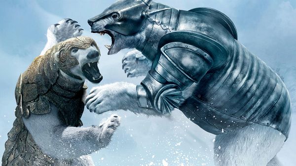 click to free download the wallpaper--Golden Compass Bear Fight in 1920x1080 Pixel, Facial Expression Reveals Cruel and Bitter, Mind Your Safety When You Stand to Watch - TV & Movies Wallpaper