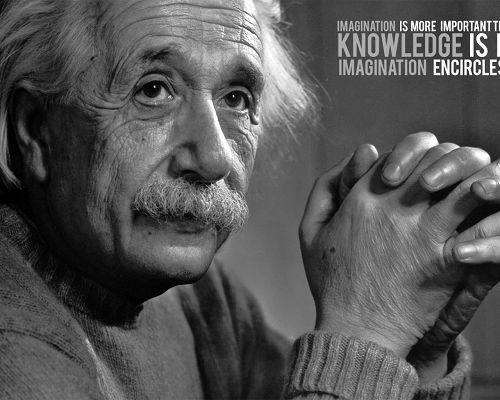 Great Man Wallpaper, Albert Einstein, Imagination is More Important than Knowledge