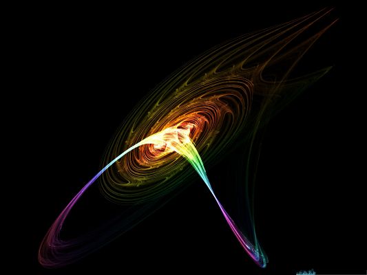click to free download the wallpaper--HD Abstract Background - Colorful Orbit on Dark Setting, Nice and Fit