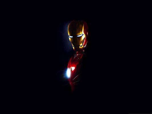 click to free download the wallpaper--HD Movie Posters, Iron Man with Bright Eyes and Heart