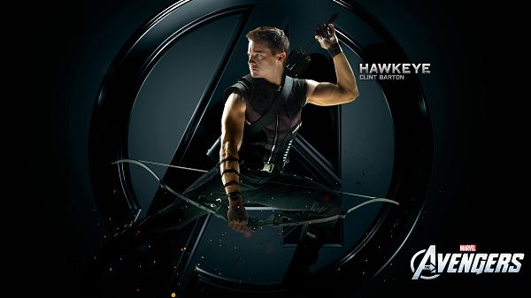 click to free download the wallpaper--Hawkeye Clint Barton in 1920x1080 Pixel, Arrow in Hand and in Typical Pose, He Can Make a Shot at Any Moment, Watch Your Safety Out - TV & Movies Wallpaper