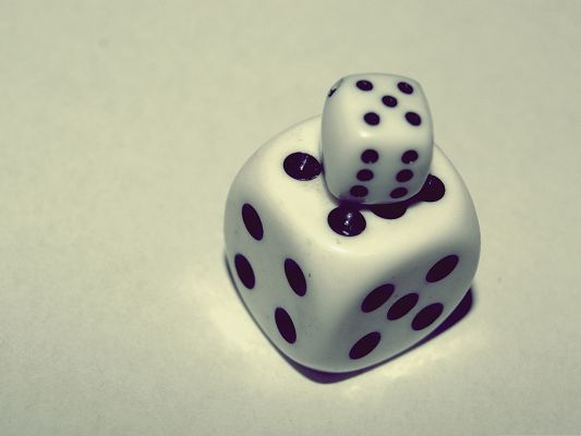 High Quality Wallpaper Background - Two White Dices, One on the Other