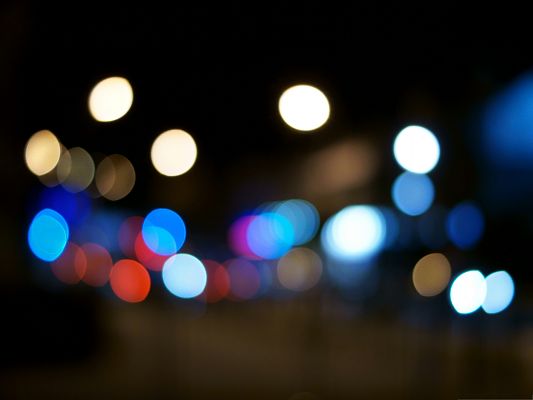click to free download the wallpaper--High Quality Wide Wallpaper - Night Bokeh, Generating Colorful Lights
