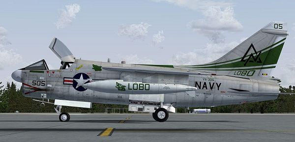 click to free download the wallpaper--Image of Paris Air Show, US Navy Vought A-7 Corsair II on the Ground