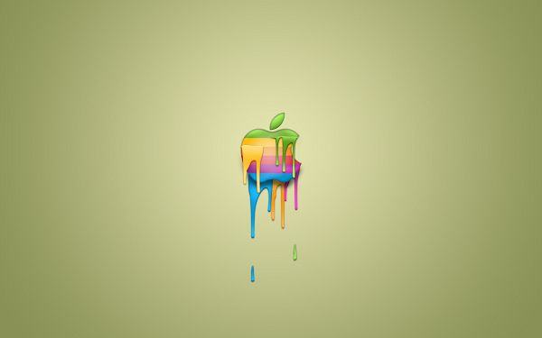 click to free download the wallpaper---In Melting Ice Cream Design, and Part of It is Melting, Hot Weather Can be Anticipated - HD Widescreen Apple Wallpaper