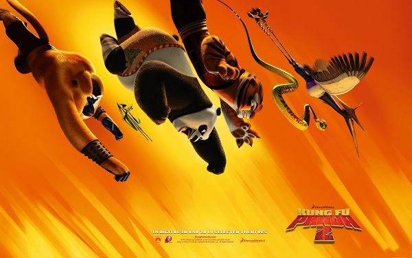 click to free download the wallpaper--Kung Fu Panda 2 Movie Post in 1920x1200 Pixel, Guys Falling Down Like a Flash, Wow, Great in Look, Must be in Severe Battle - TV & Movies Post