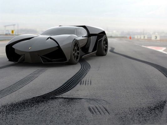 click to free download the wallpaper--Lamborghini Ankonian Concept Car, Black Car Wrapped into a Box, Great in Look