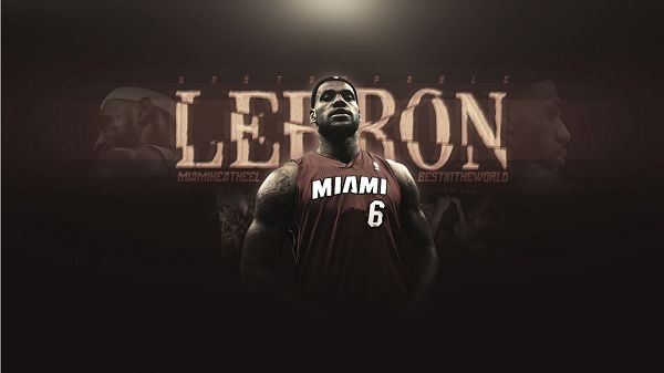 click to free download the wallpaper--Lebron James in Miami Heat Jersey, 1366x768 Pixel, Hope the King and His Team to the Finals in the Playoffs - Basketball Super Stars Wallpaper