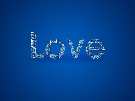 click to free download the wallpaper--Lovely Wallpaper, a Full Eye of Love, Apparently the Keyword, Blue Background