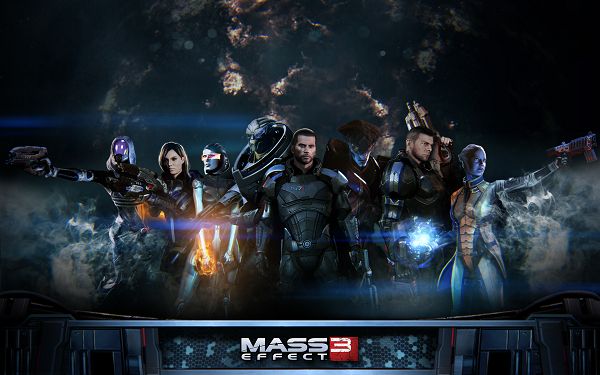 click to free download the wallpaper--Mass Effect 3 Extended Cut Post in 1920x1200 Pixel, All Guys in Serious Look, Together They Can Accomplish Any Task - TV & Movies Post