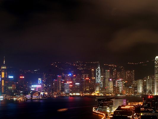 click to free download the wallpaper--Nature Landscape Pics, Hong Kong at Night, Better than the Daytime