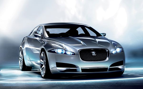 click to free download the wallpaper--Pics of Cars - Jaguar C XF Concept in Pixel of 1920x1200, Turned on Lights, Smooth Car Lines, Looking Indeed Good