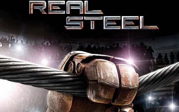 click to free download the wallpaper--Real Steel 2011 Movie Post in 1920x1200 Pixel, Metal Hand on a Thick String, the Representation of Strength and Power - TV & Movies Post