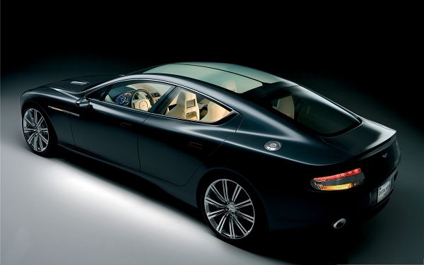click to free download the wallpaper--Super Cars as Wallpaper, Black Aston Martin Car with Glowing Effect, Nice Look