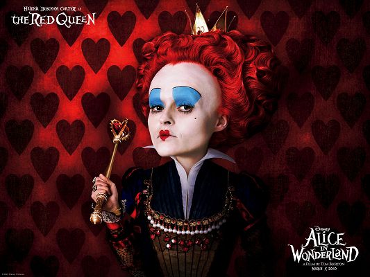 click to free download the wallpaper--TV & Movies Posters, the Red Queen from Alice in Wonderland, Funny Facial Expression