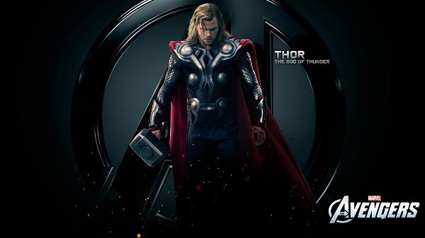 click to free download the wallpaper--The God of Thunder in 1920x1080 Pixel, in Hammer and Depressed Facial Expression, it is Better Off Keeping Away from Him - TV & Movies Wallpaper