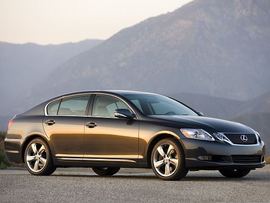 click to free download the wallpaper--Top Cars as Background, Lexus GS 350 Car Among Great Nature Landscape, Nice Look