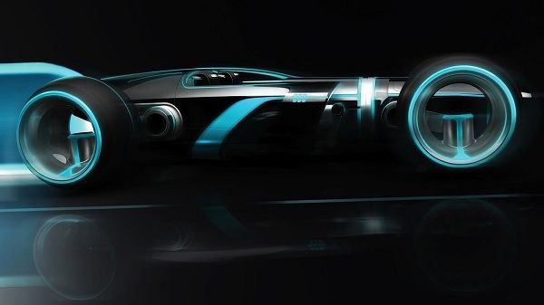 click to free download the wallpaper--Tron Super Lightcycle Post in Pixel of 1600x900, a Motorcar in Blue Light, Running at Incredible Speed, a Great Fit - TV & Movies Post