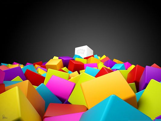click to free download the wallpaper--Wallpapers for Computer Free, Colorful Cubes Piled Up, Great Color Combination