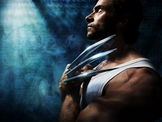 XMEN Origins Wolverine Post in 1600x1200 Pixel, Man with Sharp Fingers, Light is Pouring on Him, Bound to Live Under Spotlight - TV & Movies Post