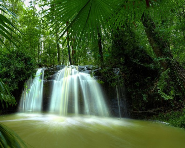 2015 HD Eye Protection Wallpaper(12): waterfall in forest
