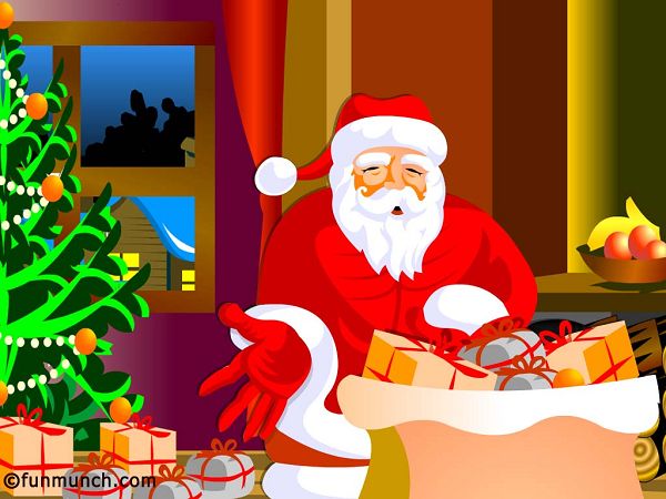 free wallpaper: Santa Claus is preparing gifts 
 ,click to download