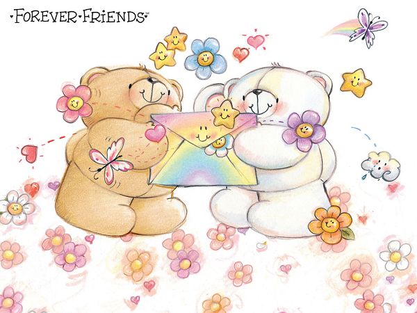 free wallpaper: lovely bears and their friends ,click to download