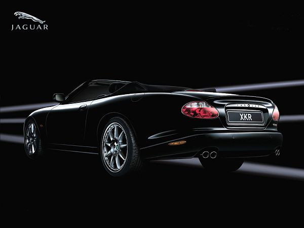 The black Jaguar XKR as the top type of sports car in the market shows the