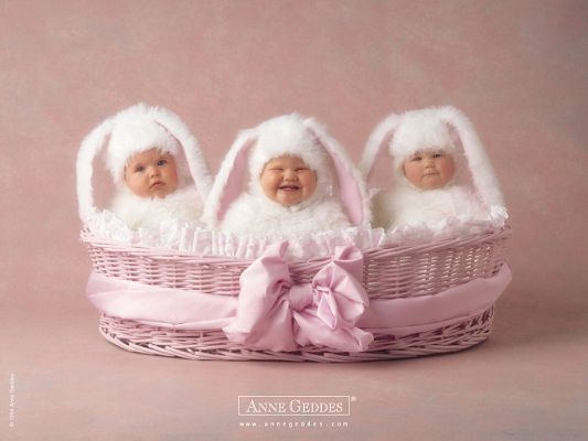 free wallpaper of babies-three Fairy Cute Babies,click to download